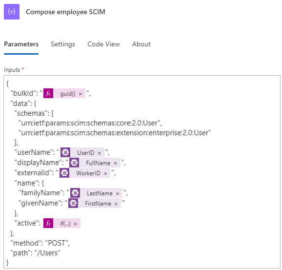 Figure 10: Compose employee SCIM.