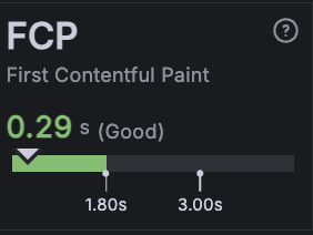 The metric for First Contentful Paint