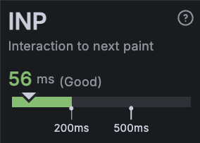 The metric for Interaction to next paint 